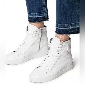 Zadig & Voltaire ZV1747 Flash High-Top Leather Sneakers size 37 New In Box